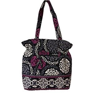 Vera Bradley Retired Hipster Canterberry Magenta Purse Bag Quilted Handles Quilt